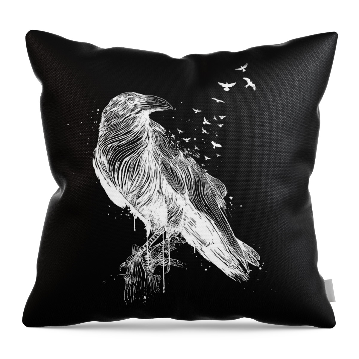 Birds Throw Pillow featuring the drawing Born to be free II by Balazs Solti
