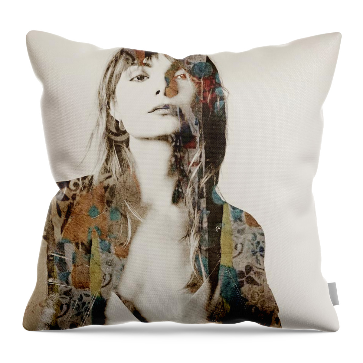 Sixties Throw Pillow featuring the mixed media Born To Be With You by Paul Lovering