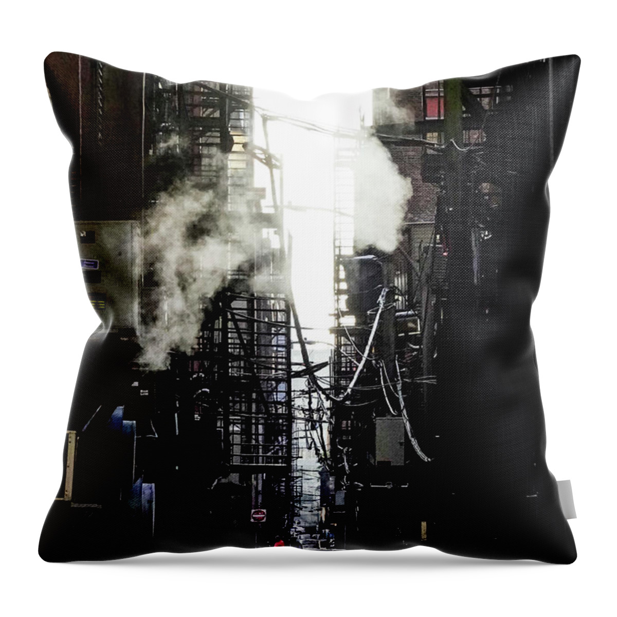 Backbay Throw Pillow featuring the photograph Boston Alley by Alexander Farnsworth