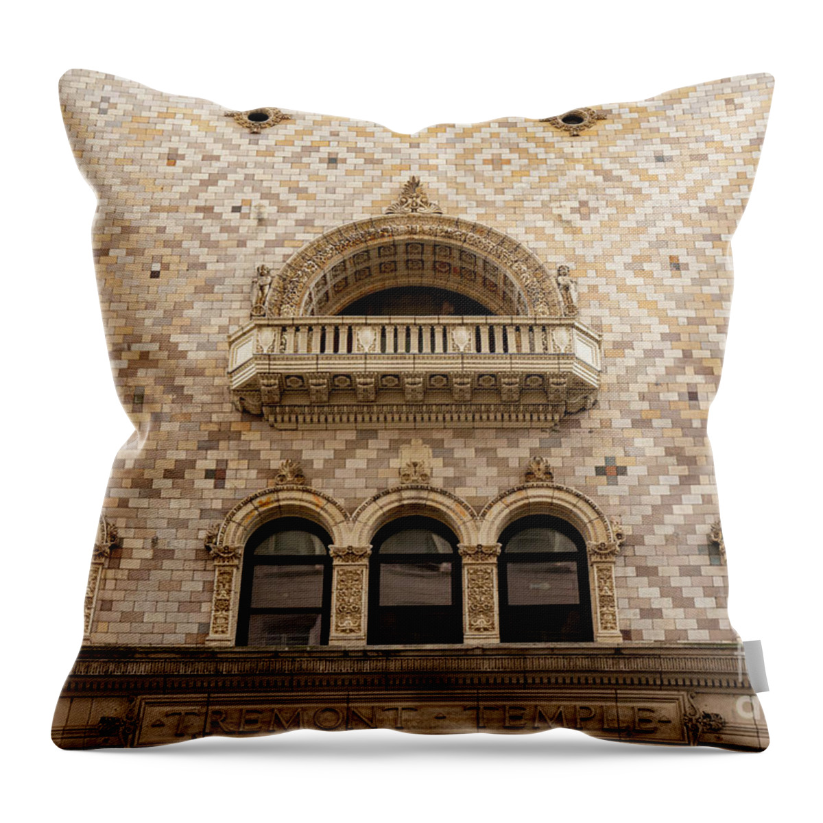 Boston Throw Pillow featuring the photograph Boston Tremont Temple Baptist Church by Bob Phillips