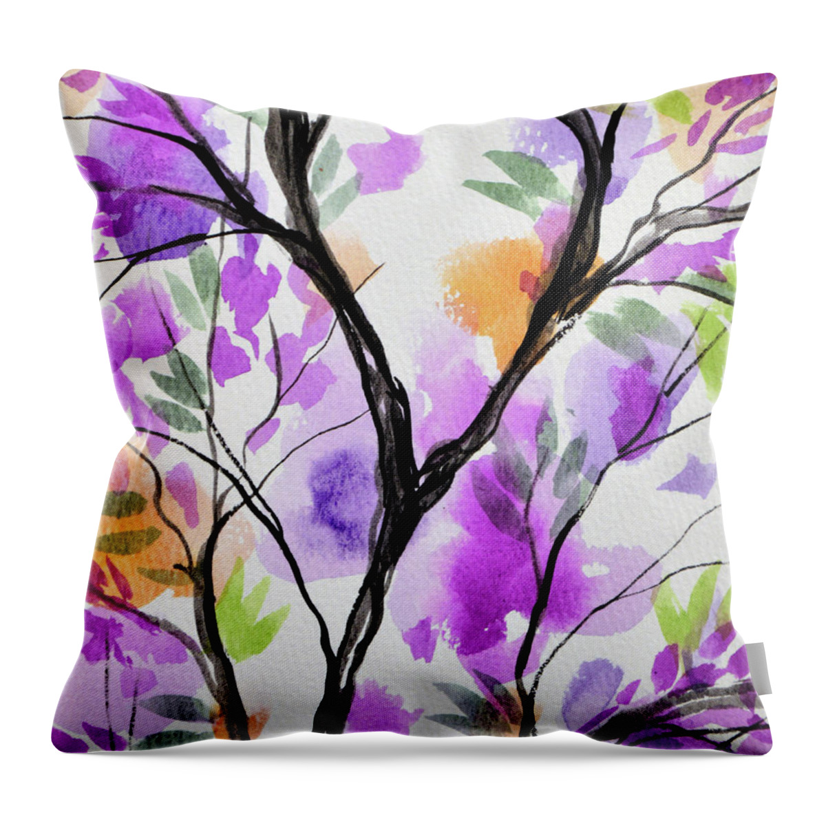 Tree Art Throw Pillow featuring the painting Botanical #4 by Amy Giacomelli