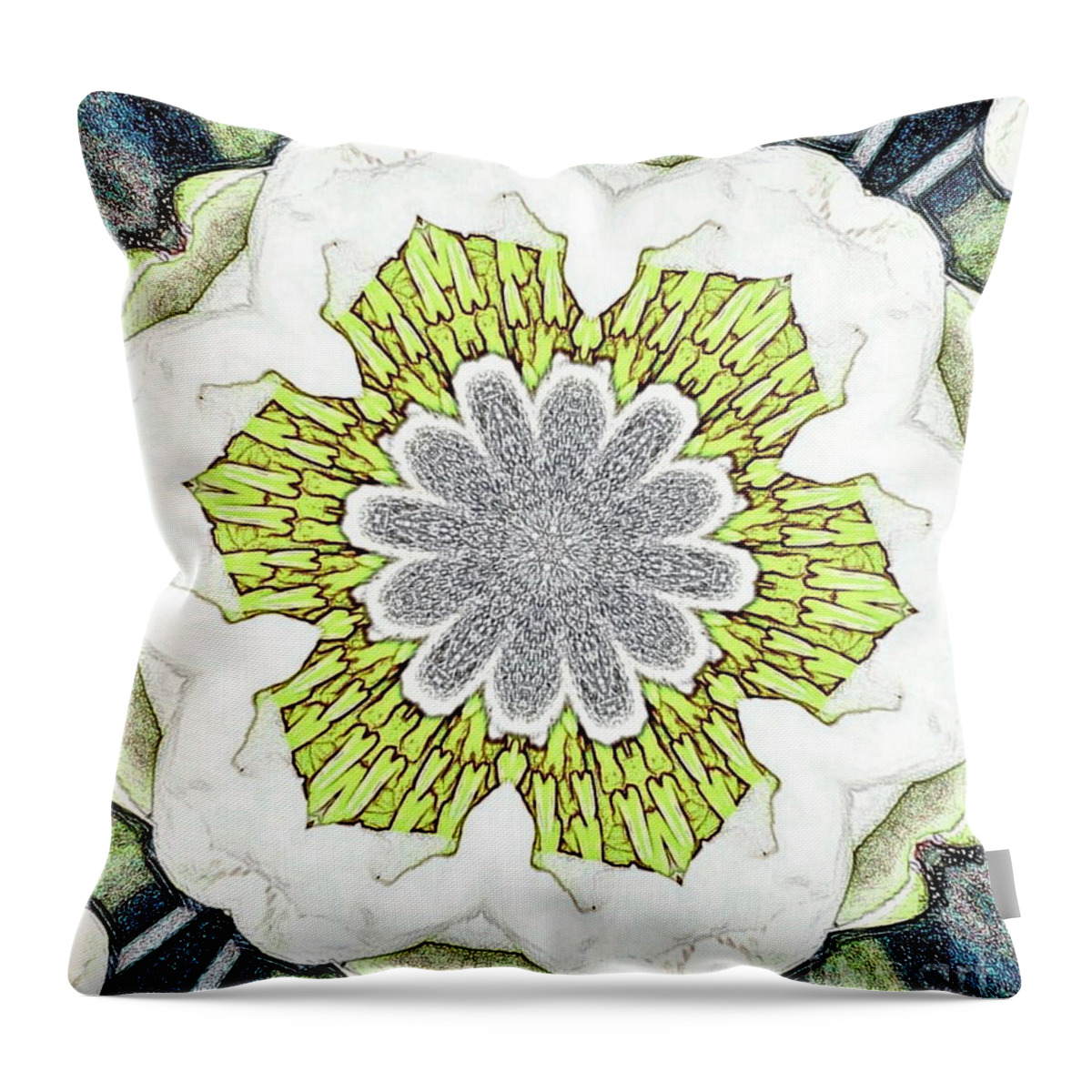 Digital Manipulation Throw Pillow featuring the digital art Botanical Medley by Tracey Lee Cassin