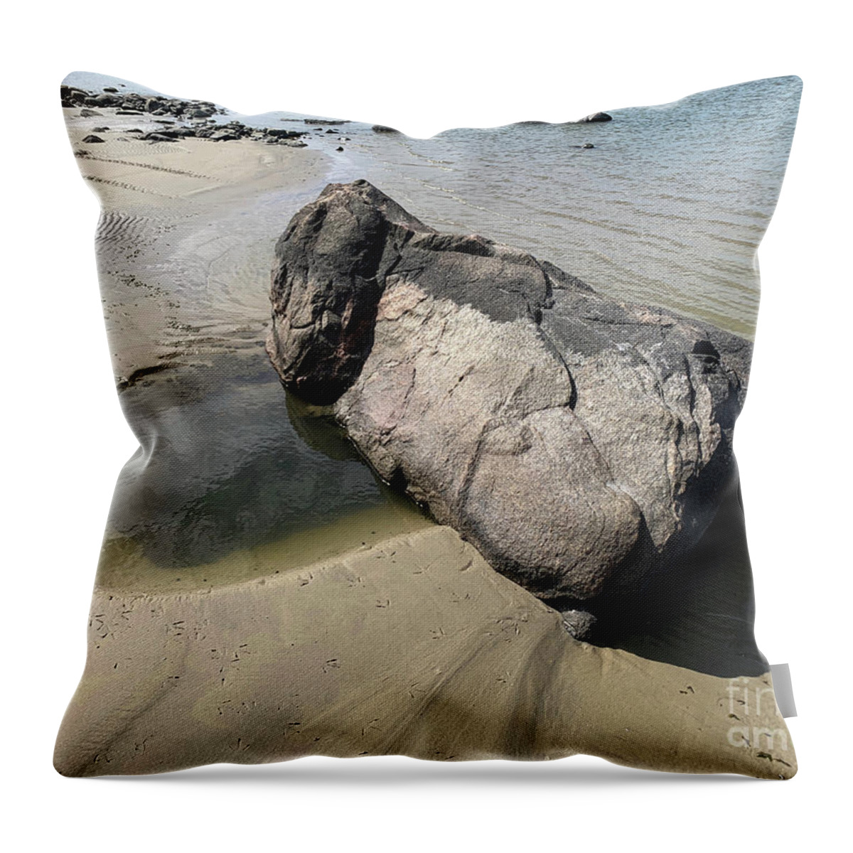 Canada Throw Pillow featuring the photograph Boulder Rock by Mary Mikawoz