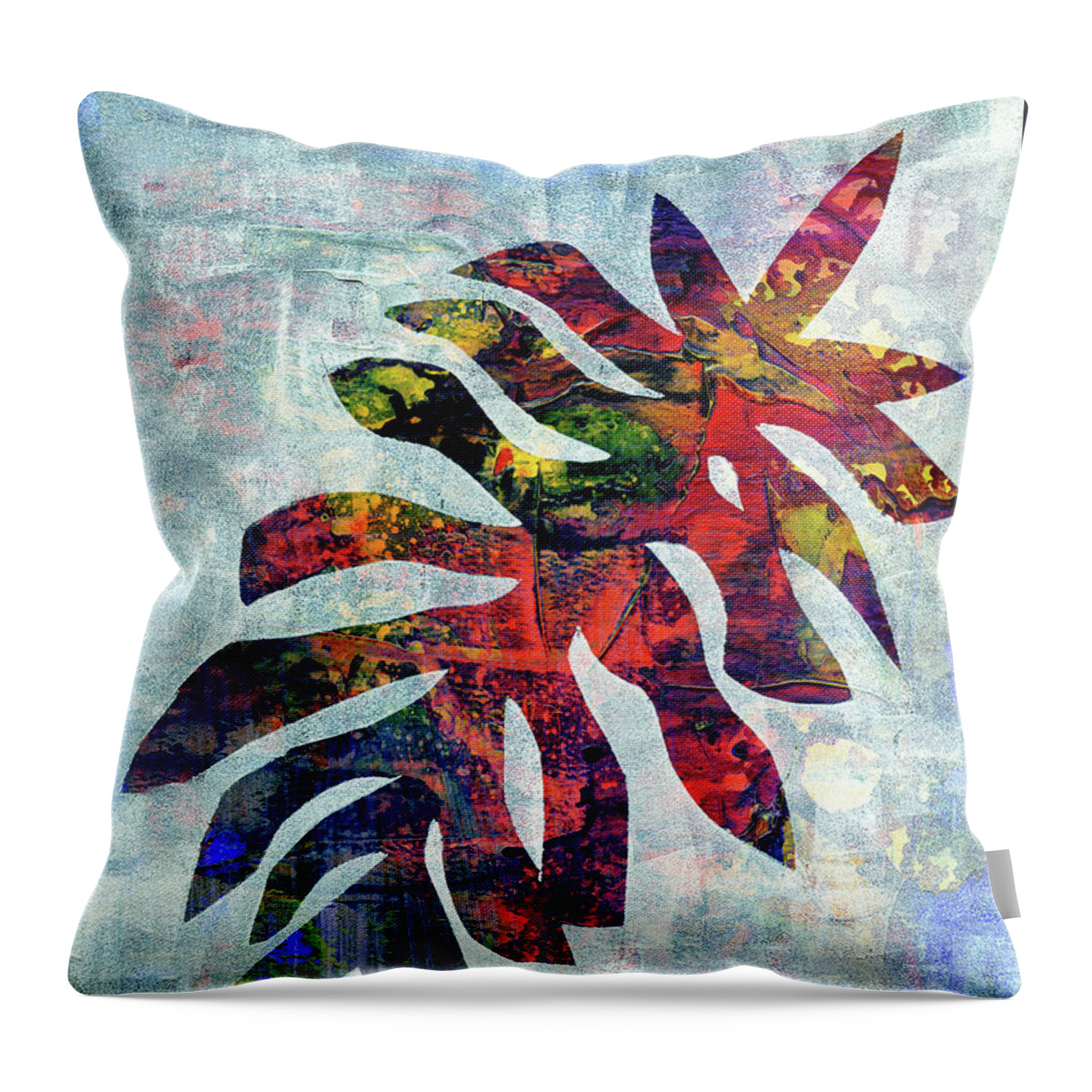 Mid Mod Throw Pillow featuring the painting Boulevard Palm by Cynthia Fletcher
