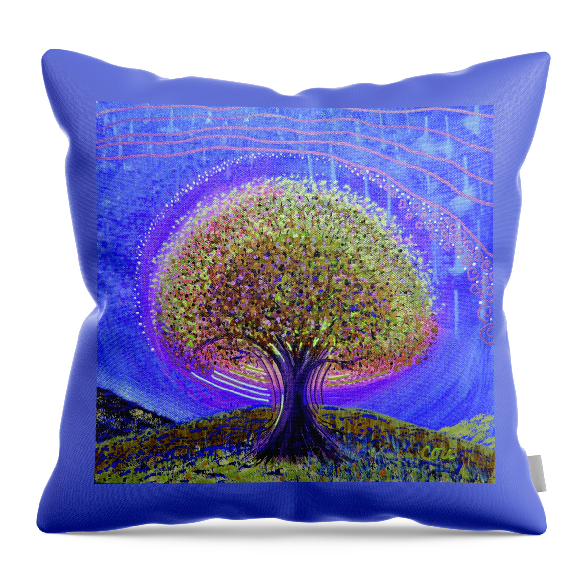 Tree Throw Pillow featuring the painting Bountiful Jan 20 by Corinne Carroll