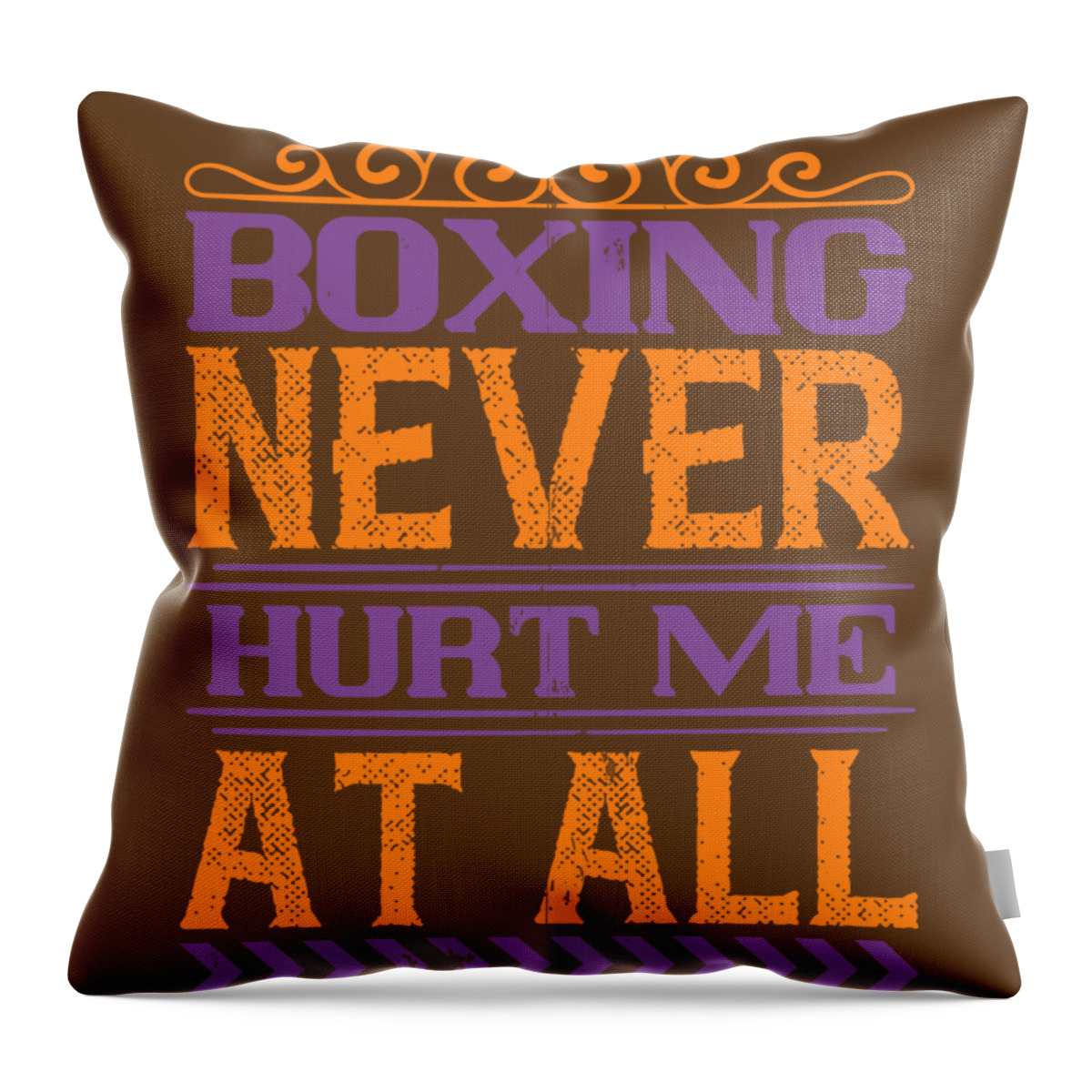 Boxing Throw Pillow featuring the digital art Boxing Gift Boxing Never Hurt Me At All by Jeff Creation