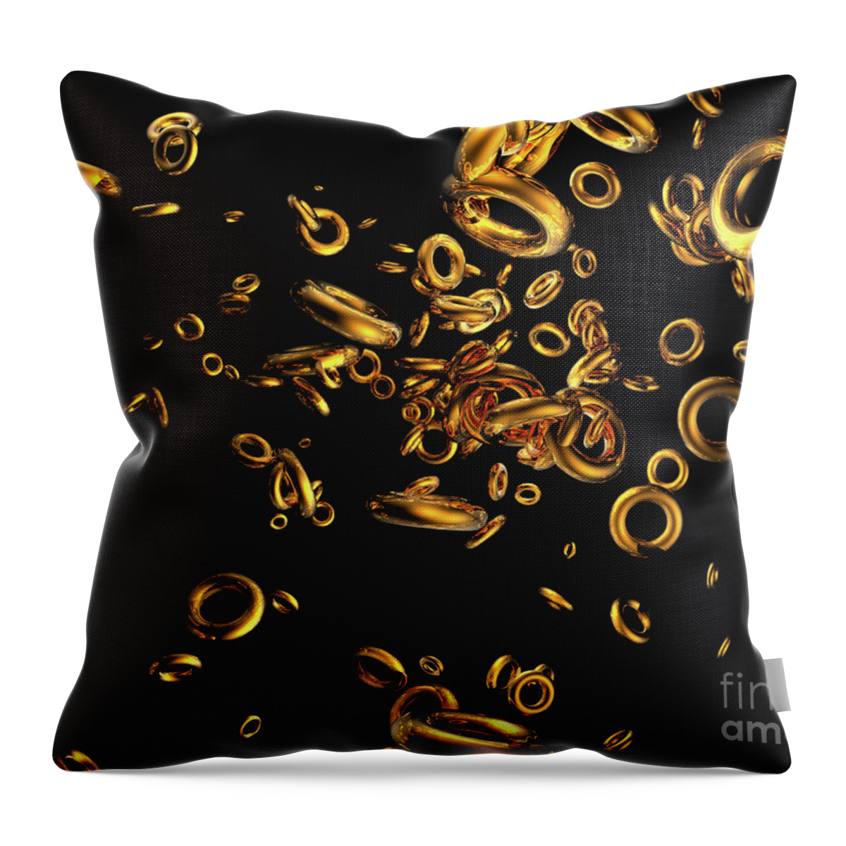 Surreal Throw Pillow featuring the digital art Brass Rings by Phil Perkins
