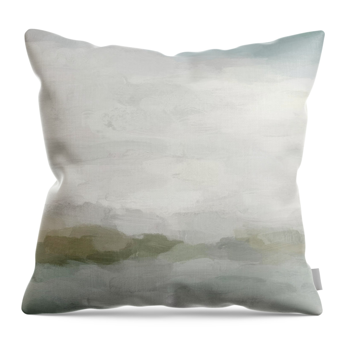 Light Teal Throw Pillow featuring the painting Break in the Weather III by Rachel Elise