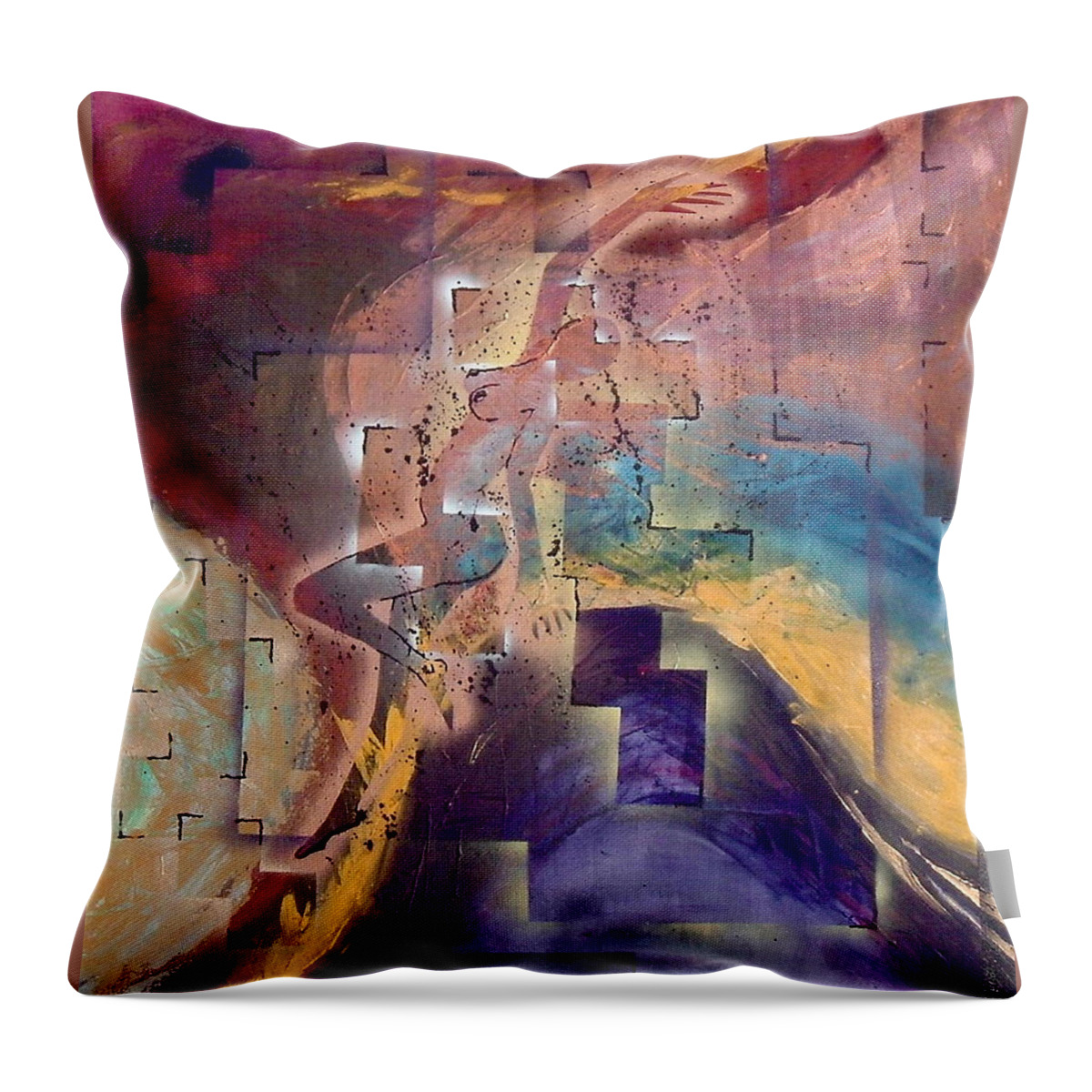  Throw Pillow featuring the painting breaking Free by Lorena Fernandez