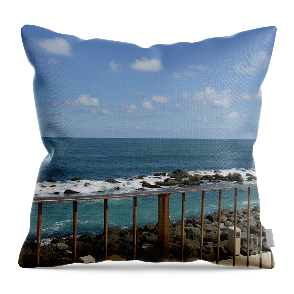 Sea Throw Pillow featuring the photograph Breakwater by On da Raks