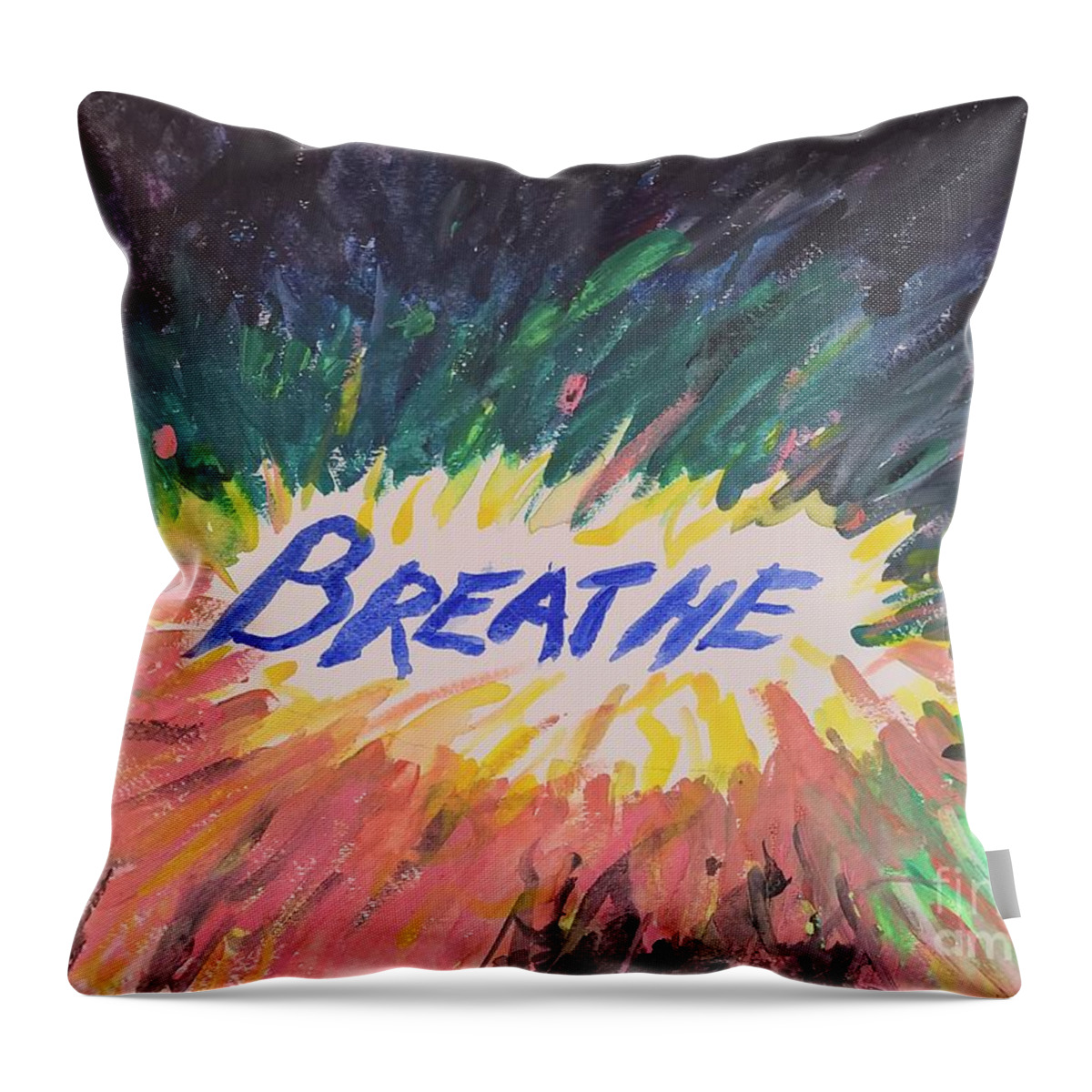 Breathe Throw Pillow featuring the painting Breathe by Jane H Conti