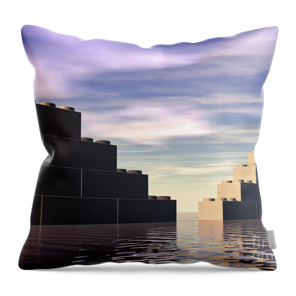 Landscape Throw Pillow featuring the digital art Brick Wall by Phil Perkins