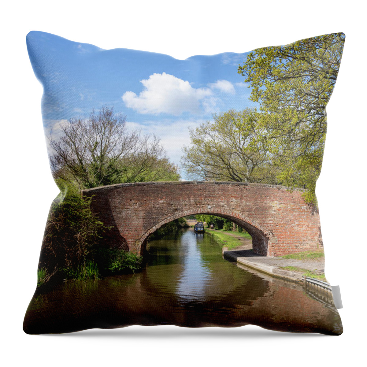 Canal Throw Pillow featuring the photograph Bridge 56 in the sunshine by Steev Stamford