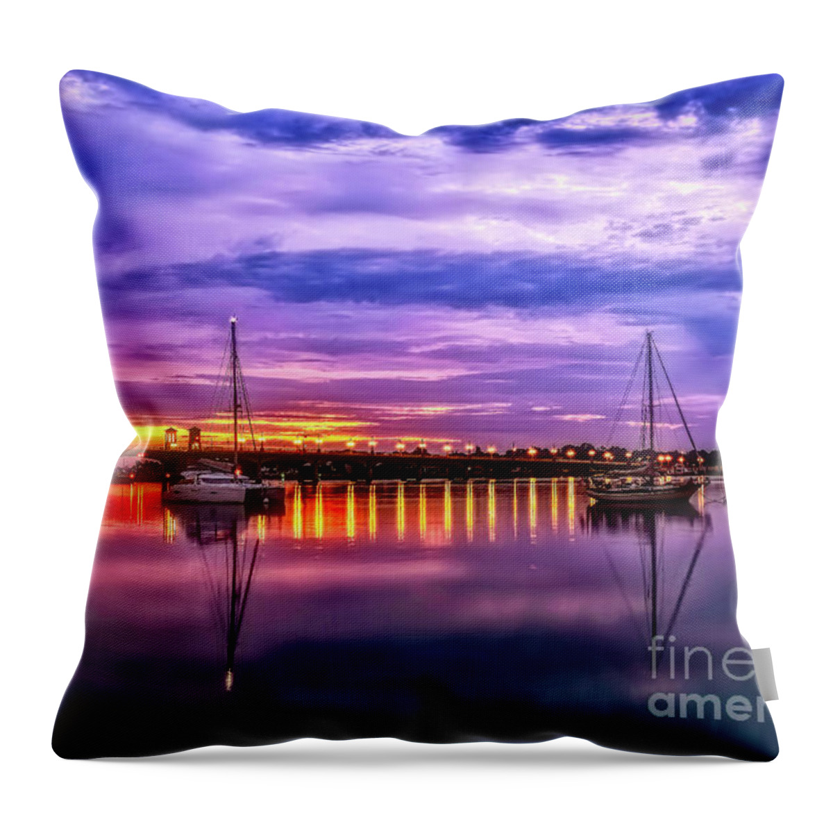 Bridges Throw Pillow featuring the photograph Bridge Of Lions by DB Hayes