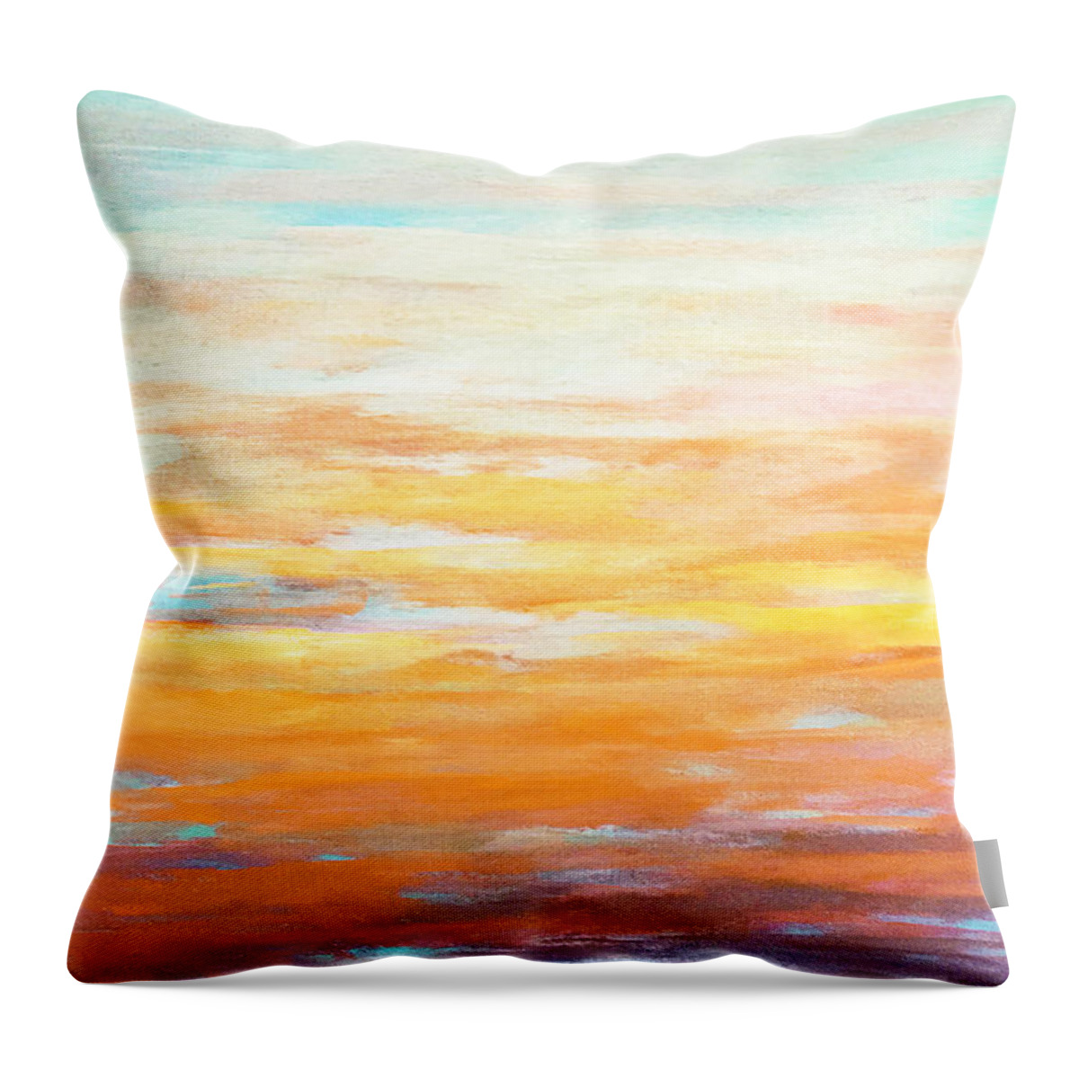 Sunrise Throw Pillow featuring the digital art Bright Dawn by Linda Bailey