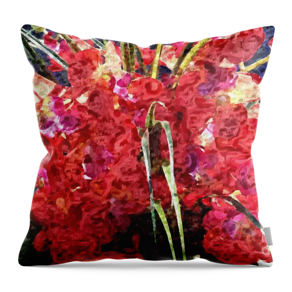 Orchids Throw Pillow featuring the photograph Bright Orchids by Katherine Erickson