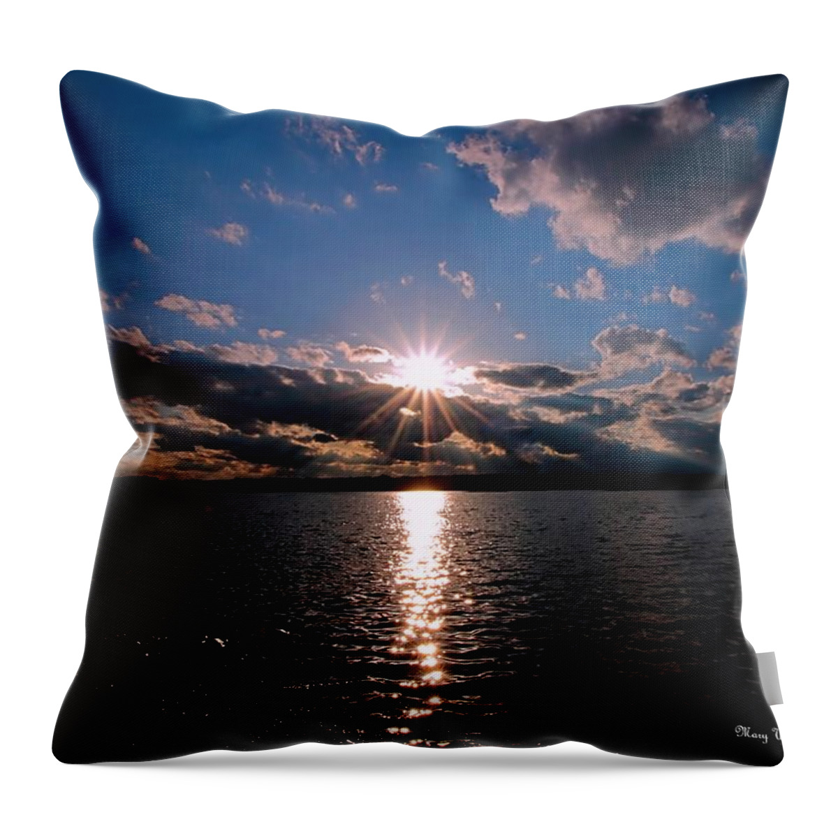 Sunset Throw Pillow featuring the photograph Brilliant Sun by Mary Walchuck