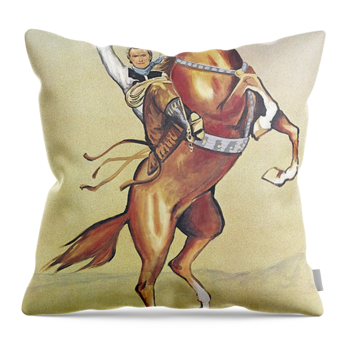 Bronco Throw Pillow featuring the mixed media ''Bronco Billy'', 1980 by Movie World Posters