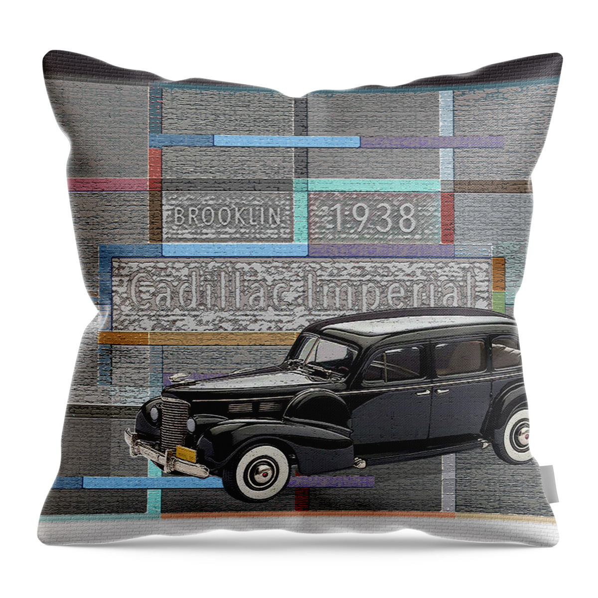 Brooklin Models Throw Pillow featuring the digital art Brooklin Models / Cadillac Imperial by David Squibb