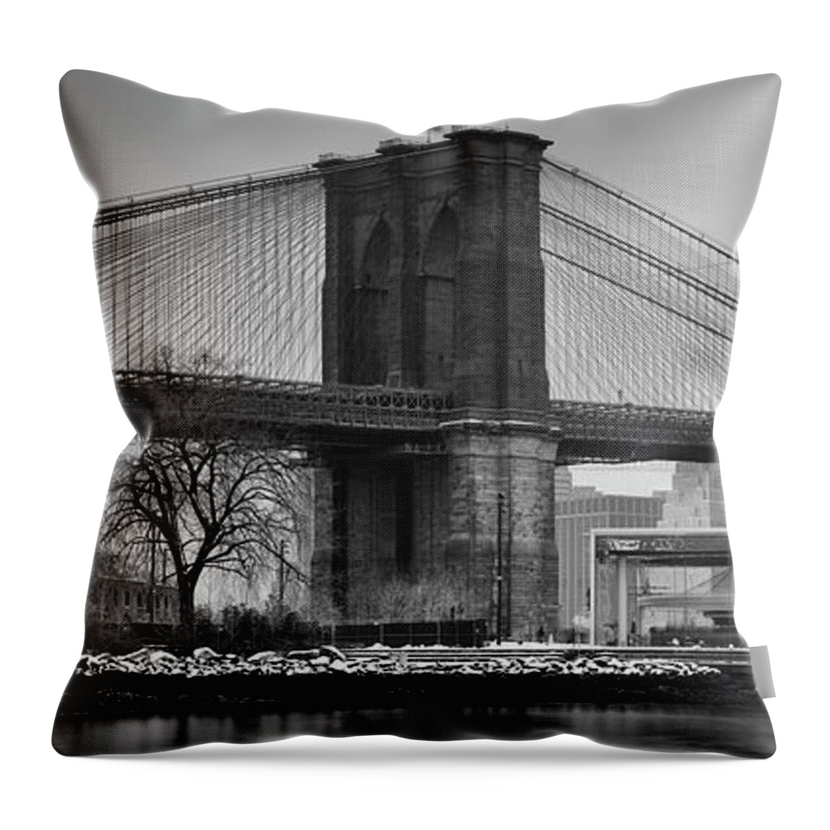 Brooklyn Bridge Throw Pillow featuring the photograph Brooklyn Bridge from Dumbo by Randy Lemoine
