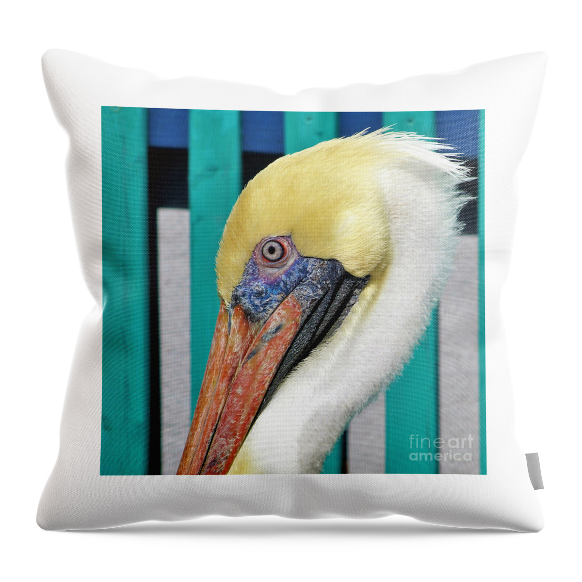 Brown Pelican Throw Pillow featuring the photograph Brown Pelican Profile by Joanne Carey