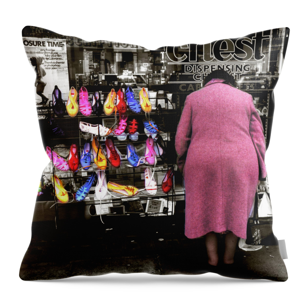 Shoes Throw Pillow featuring the photograph Browsing Shoes by Wayne King