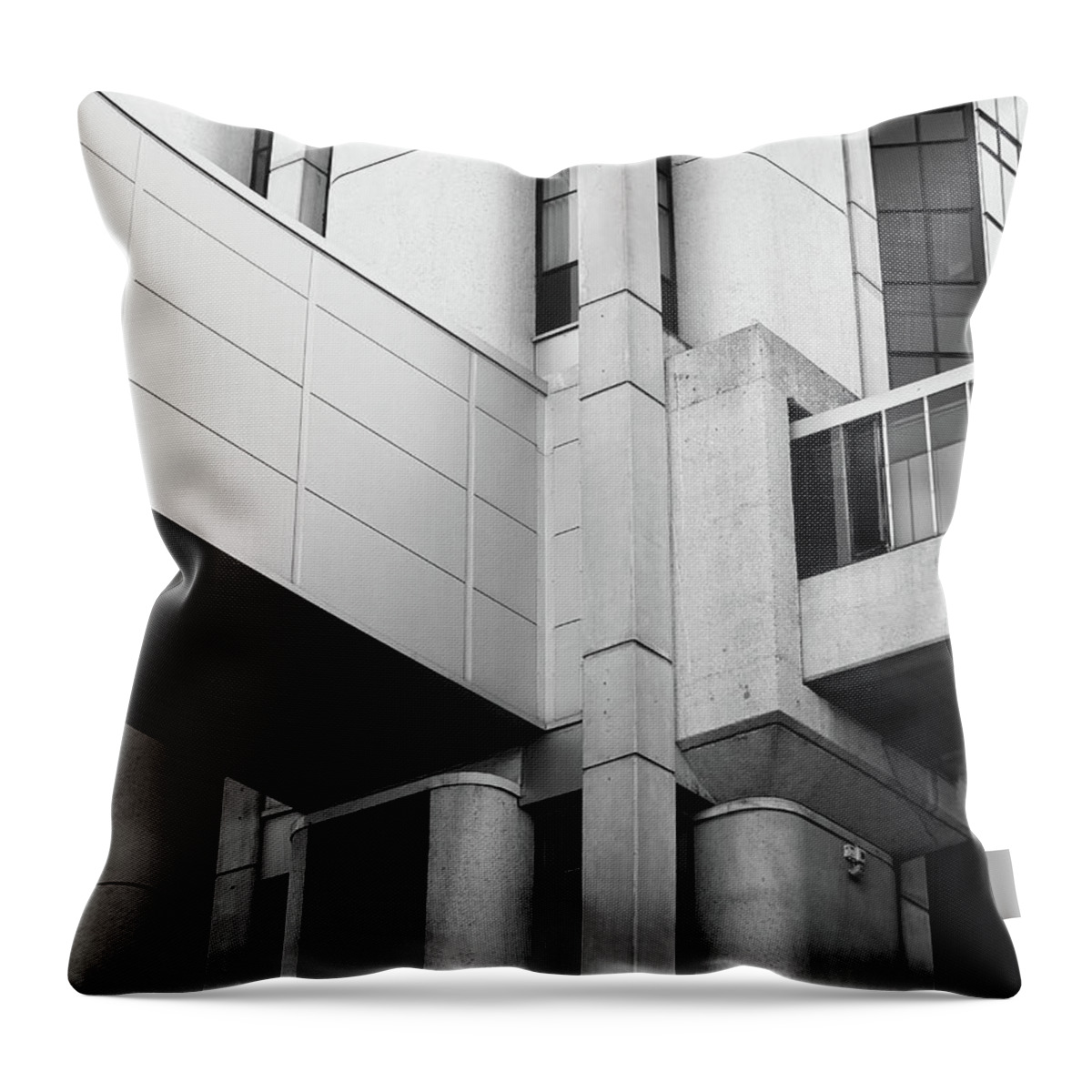 Brutalist Throw Pillow featuring the photograph Brutalist Junction - Worsley Building Leeds by Philip Openshaw
