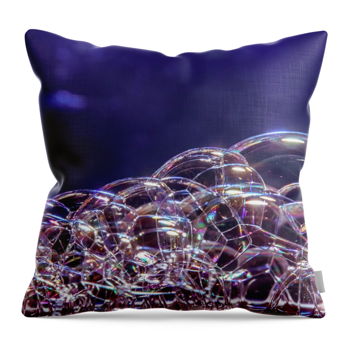 Macro Throw Pillow featuring the photograph Bubbles by Tom Watkins PVminer pixs