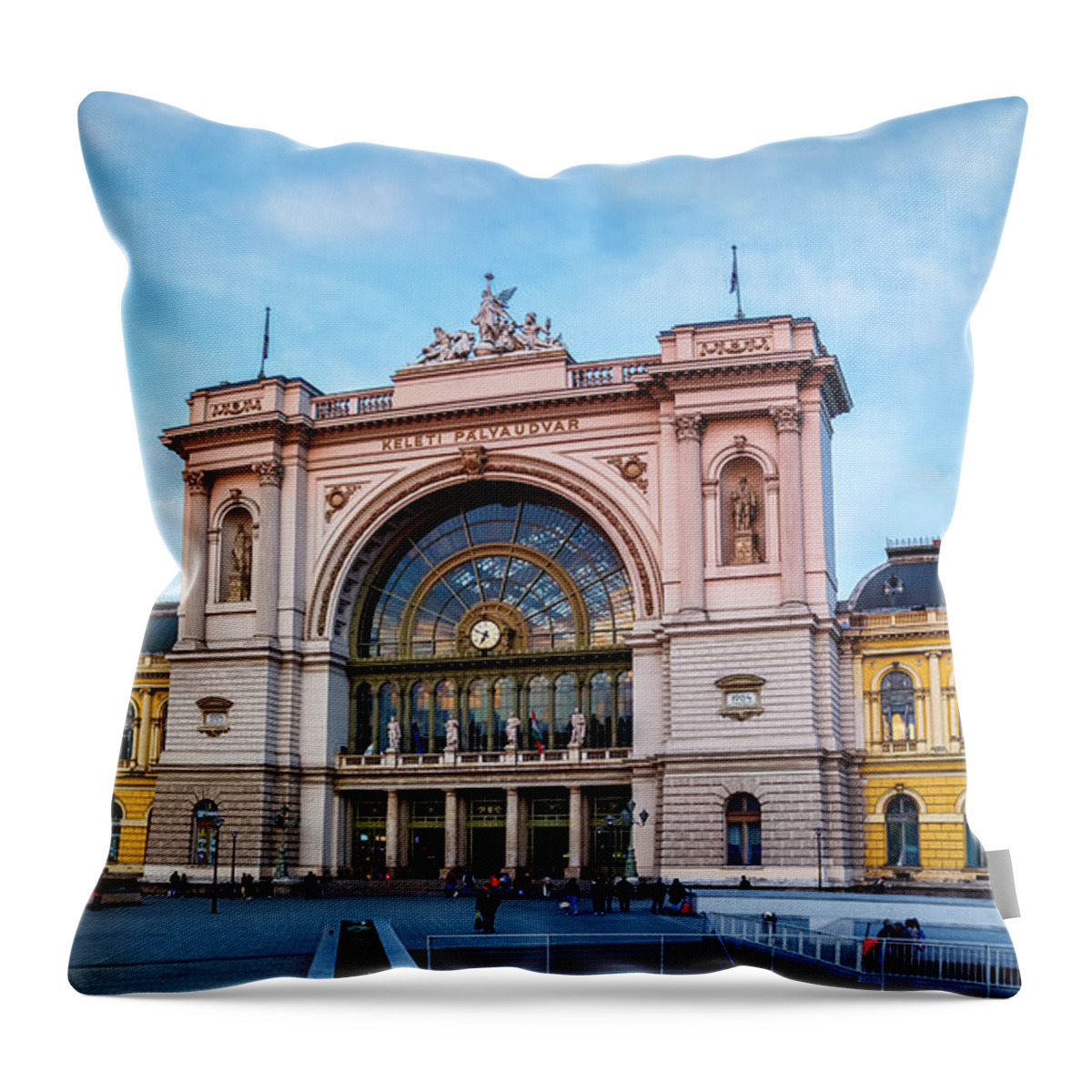 Resolution Throw Pillow featuring the photograph Budapest Keleti Train Station, Hungary by Rick Deacon
