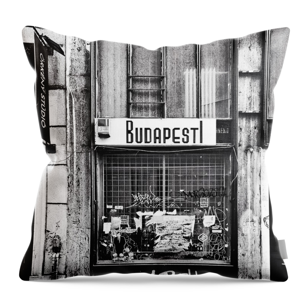 Budapest Throw Pillow featuring the photograph Budapest Street Scene by Tito Slack