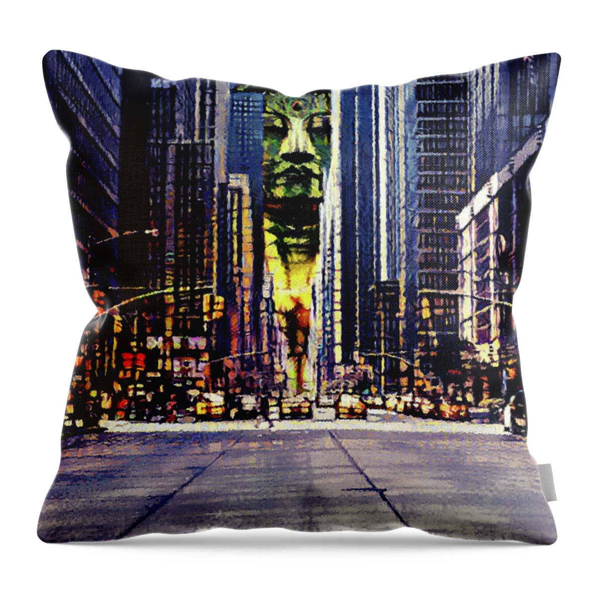 Zen Throw Pillow featuring the digital art Buddha by Alex Mir