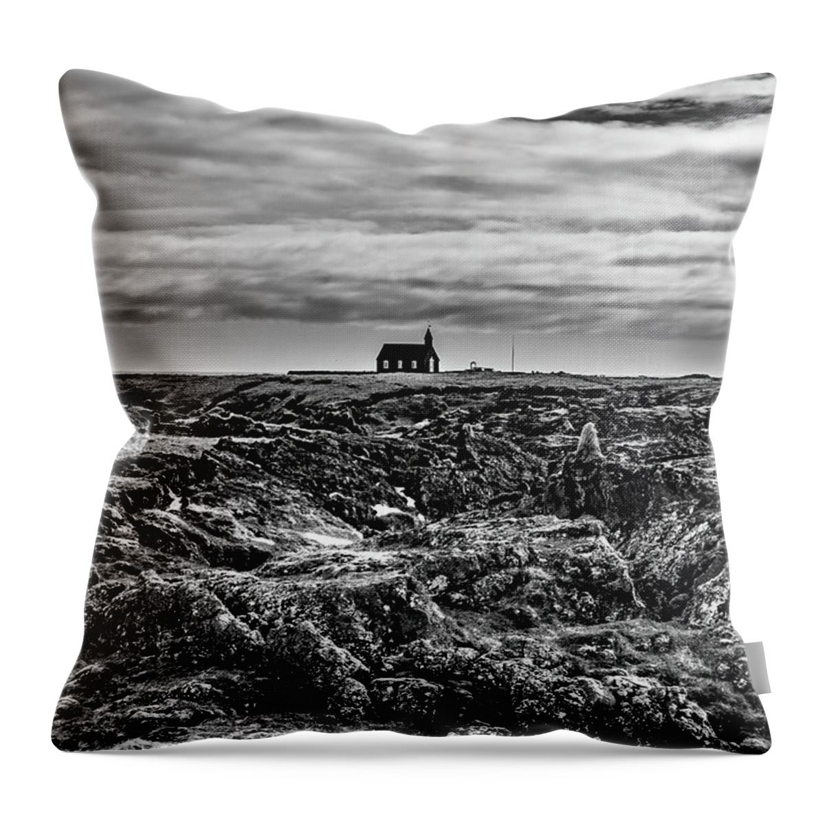 Isolated Throw Pillow featuring the photograph Budir, Monochrome by Arthur Oleary