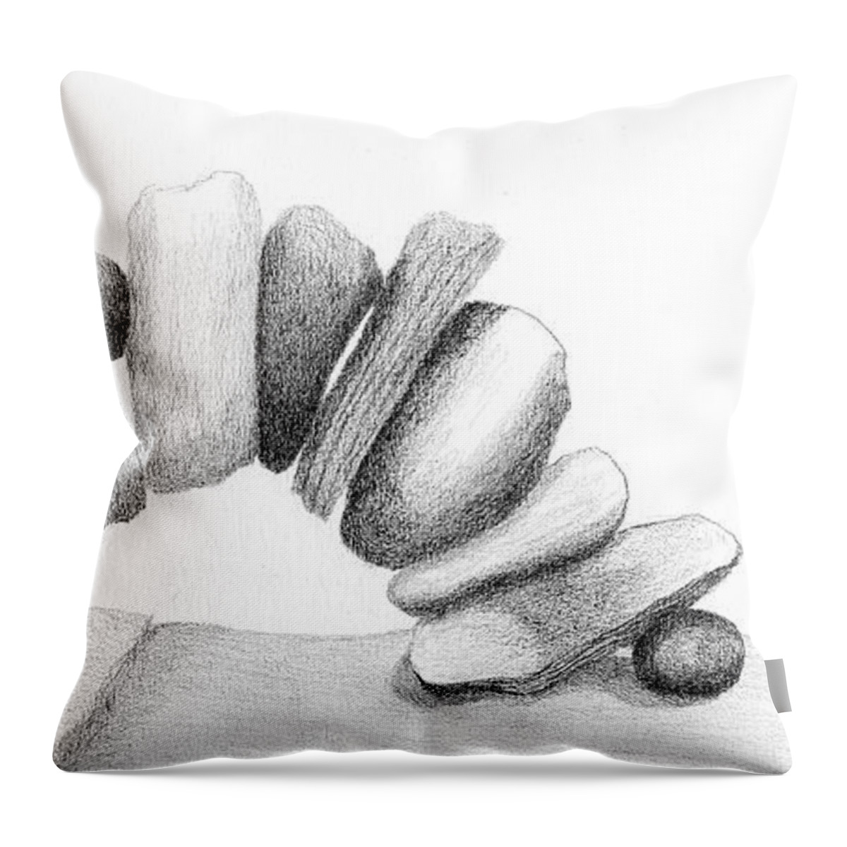 Keystone.rock Arch Throw Pillow featuring the drawing Building Trust, Cairn 7 by Garry McMichael