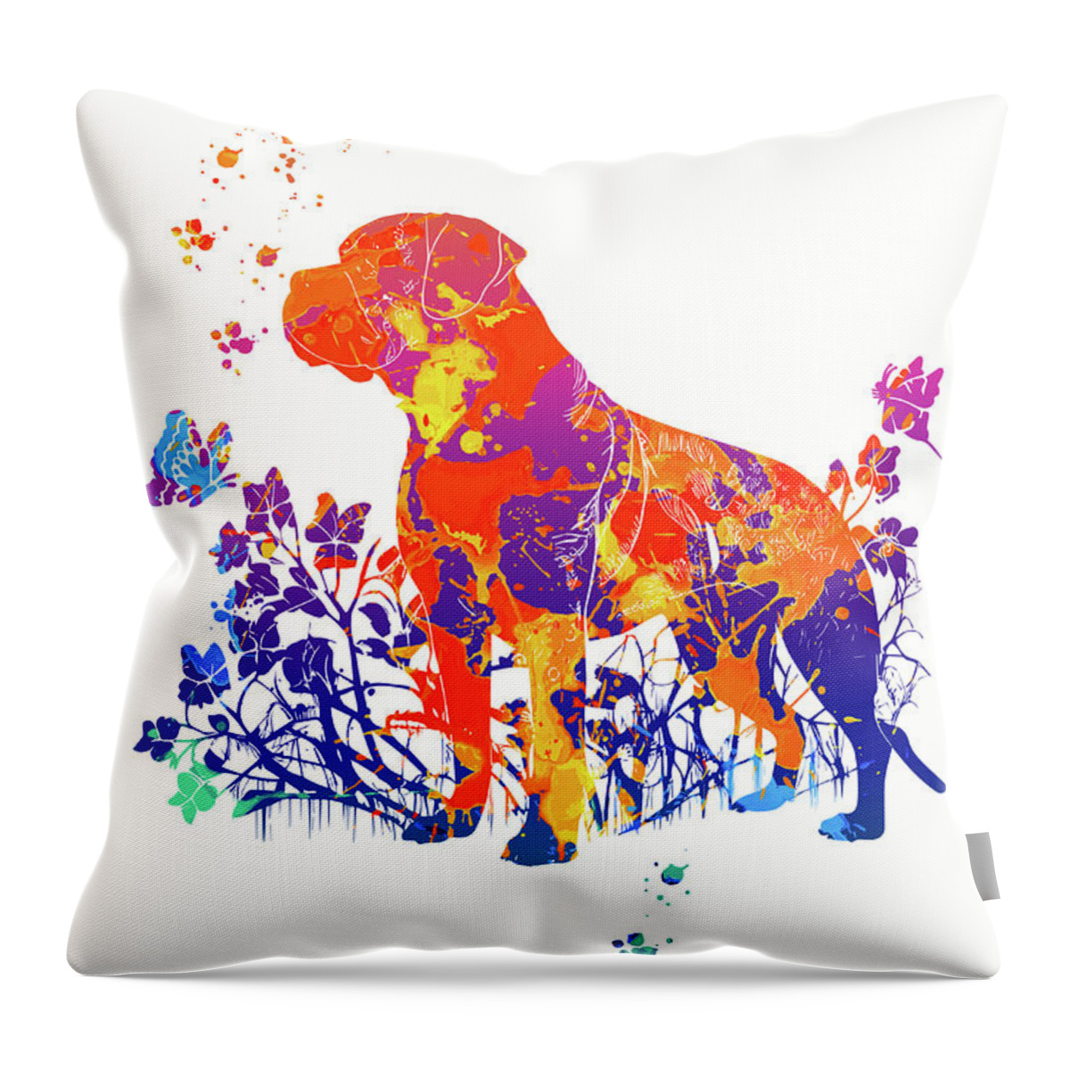 Bullmastiff Throw Pillow featuring the digital art Bullmastiff by Towery Hill