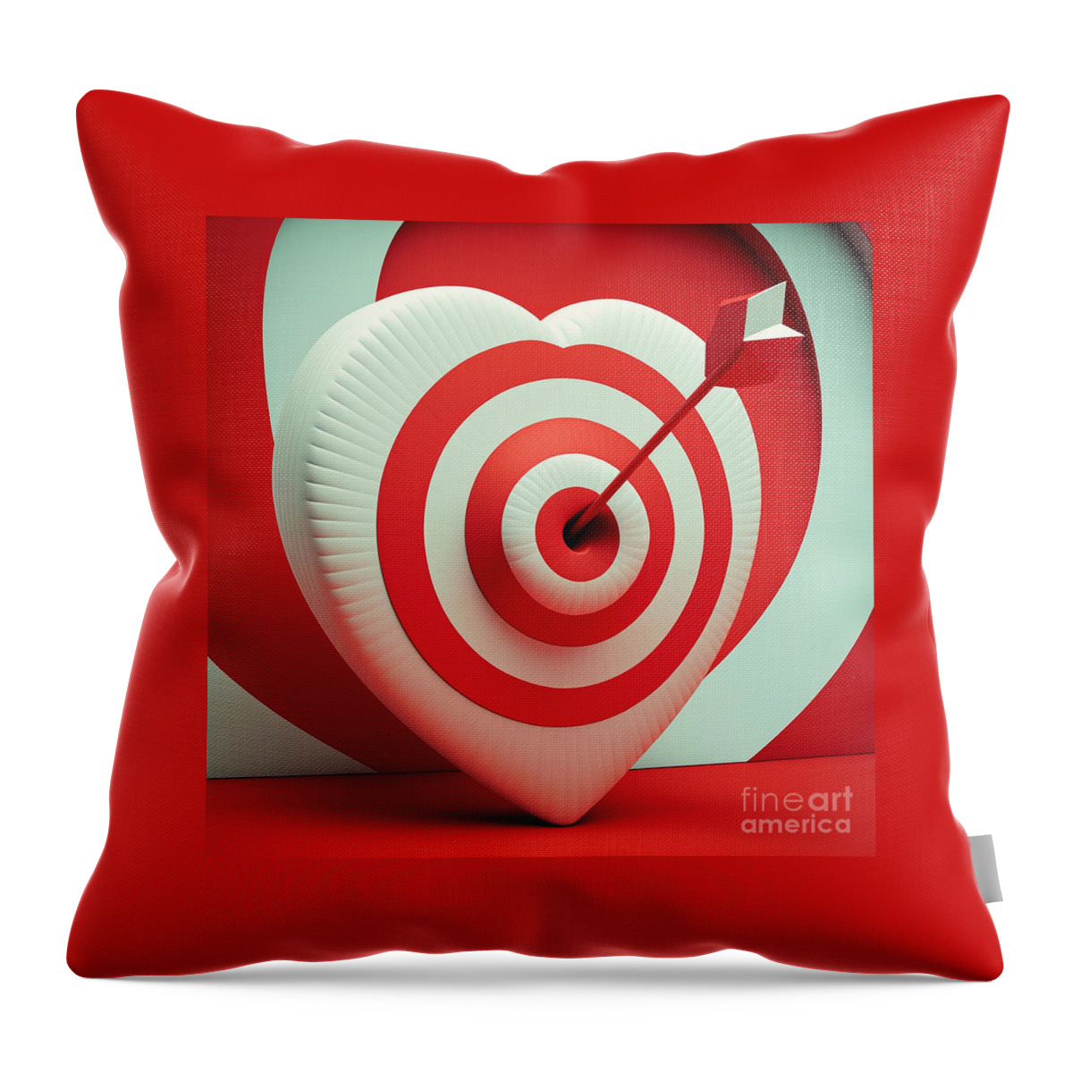 Bullseye Valentine Design Print On Demand That Can Be Used For  Throw Pillow featuring the digital art Bullseye Valentine by P Dwain Morris