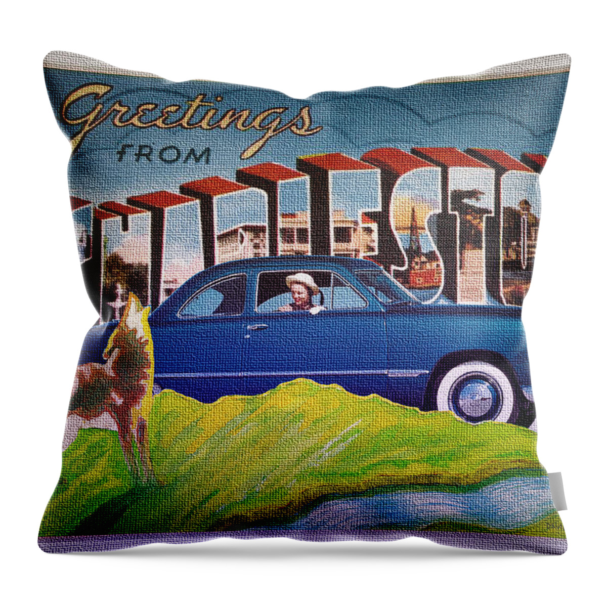 Dixie Road Trips Throw Pillow featuring the digital art Dixie Road Trips / Charleston by David Squibb