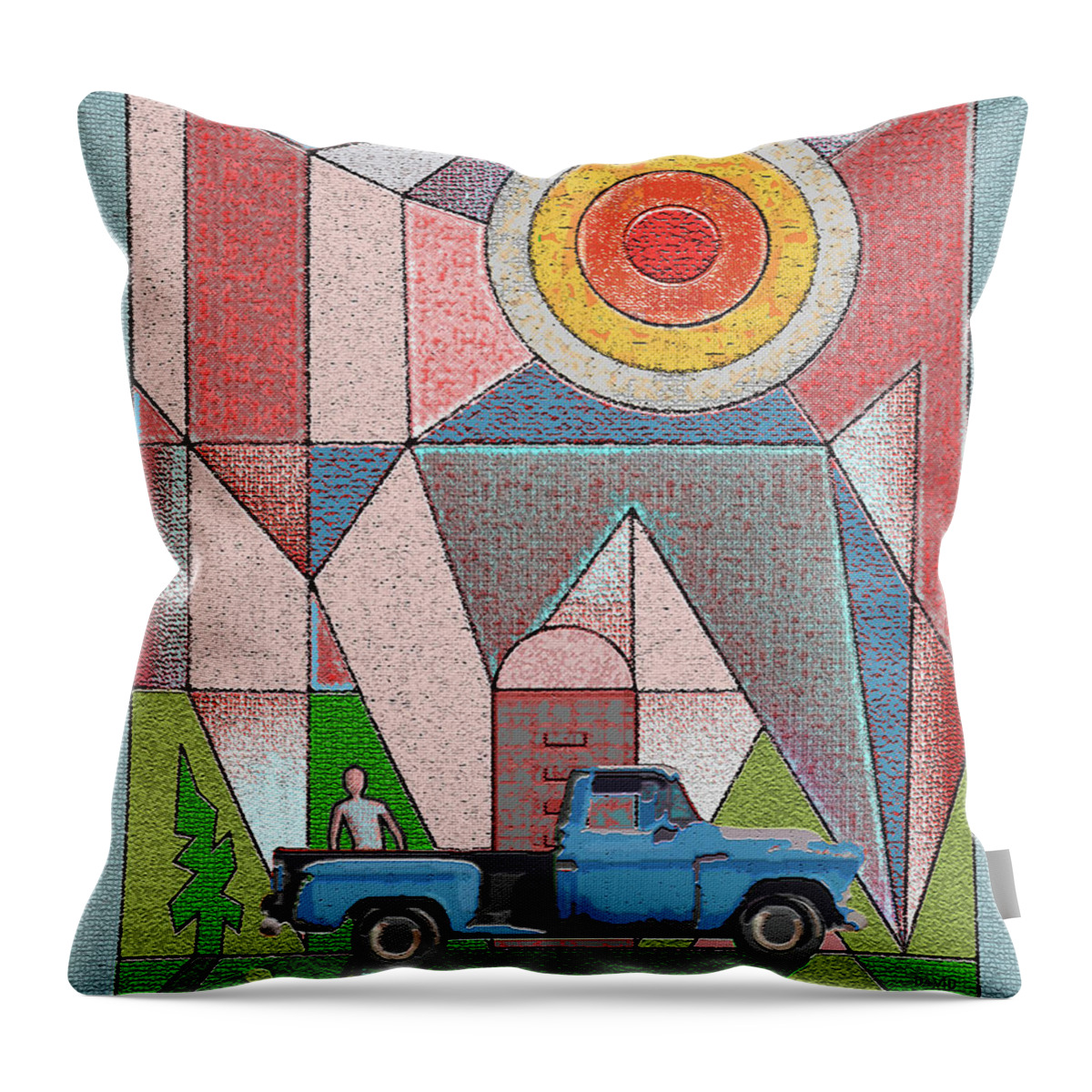 Out To Pasture Throw Pillow featuring the digital art Out to Pasture / Old Blue Mare by David Squibb
