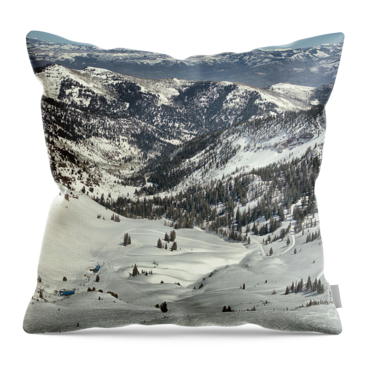 Snowbird Throw Pillow featuring the photograph Bumps In Mineral Basin by Adam Jewell