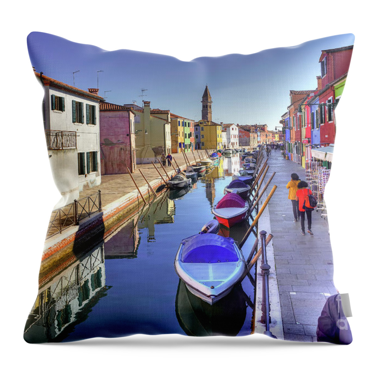 Italy Throw Pillow featuring the photograph Burano Canal - Italy by Paolo Signorini