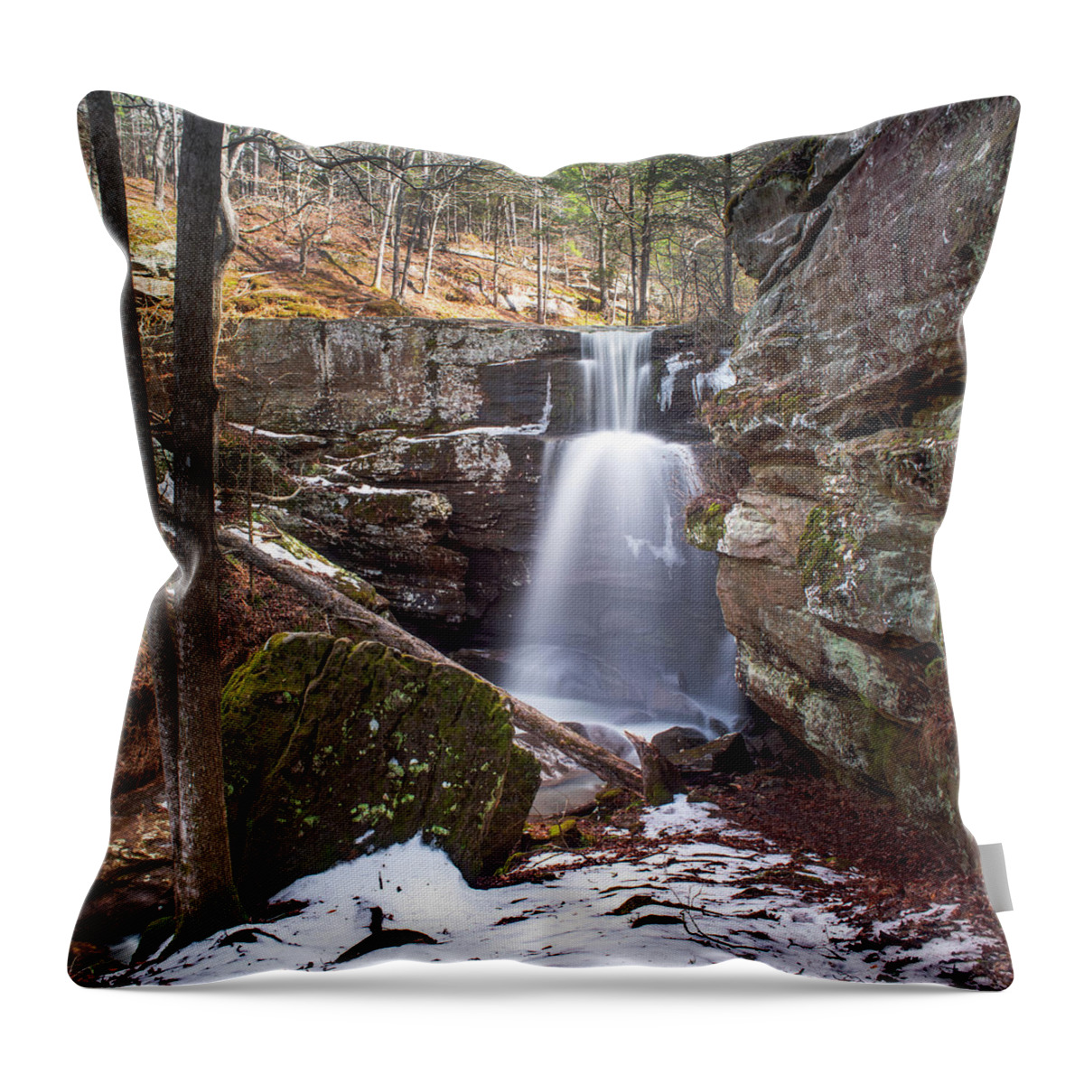 Waterfall Throw Pillow featuring the photograph Burden Falls by Grant Twiss
