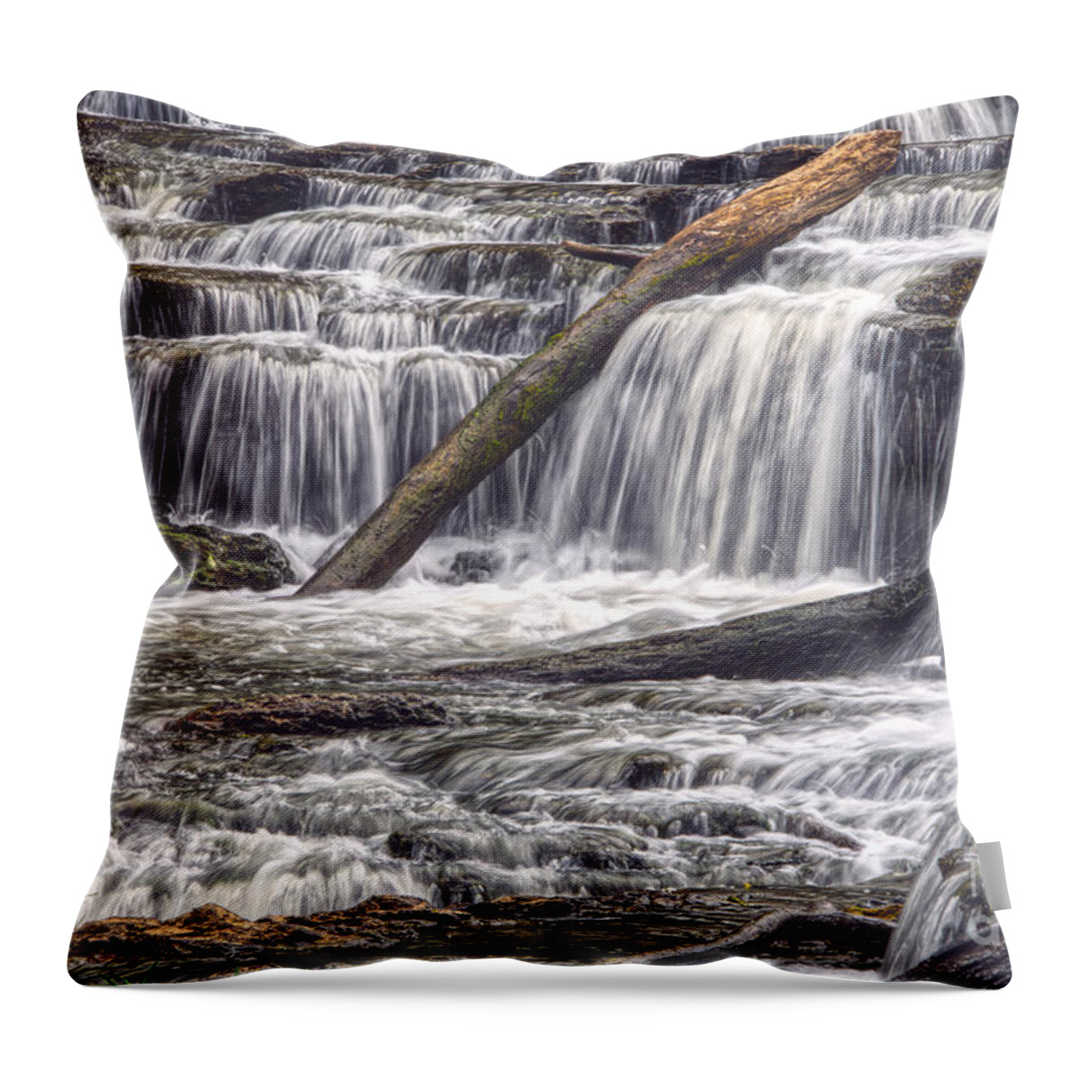 Burgess Falls State Park Throw Pillow featuring the photograph Burgess Falls 5 by Phil Perkins