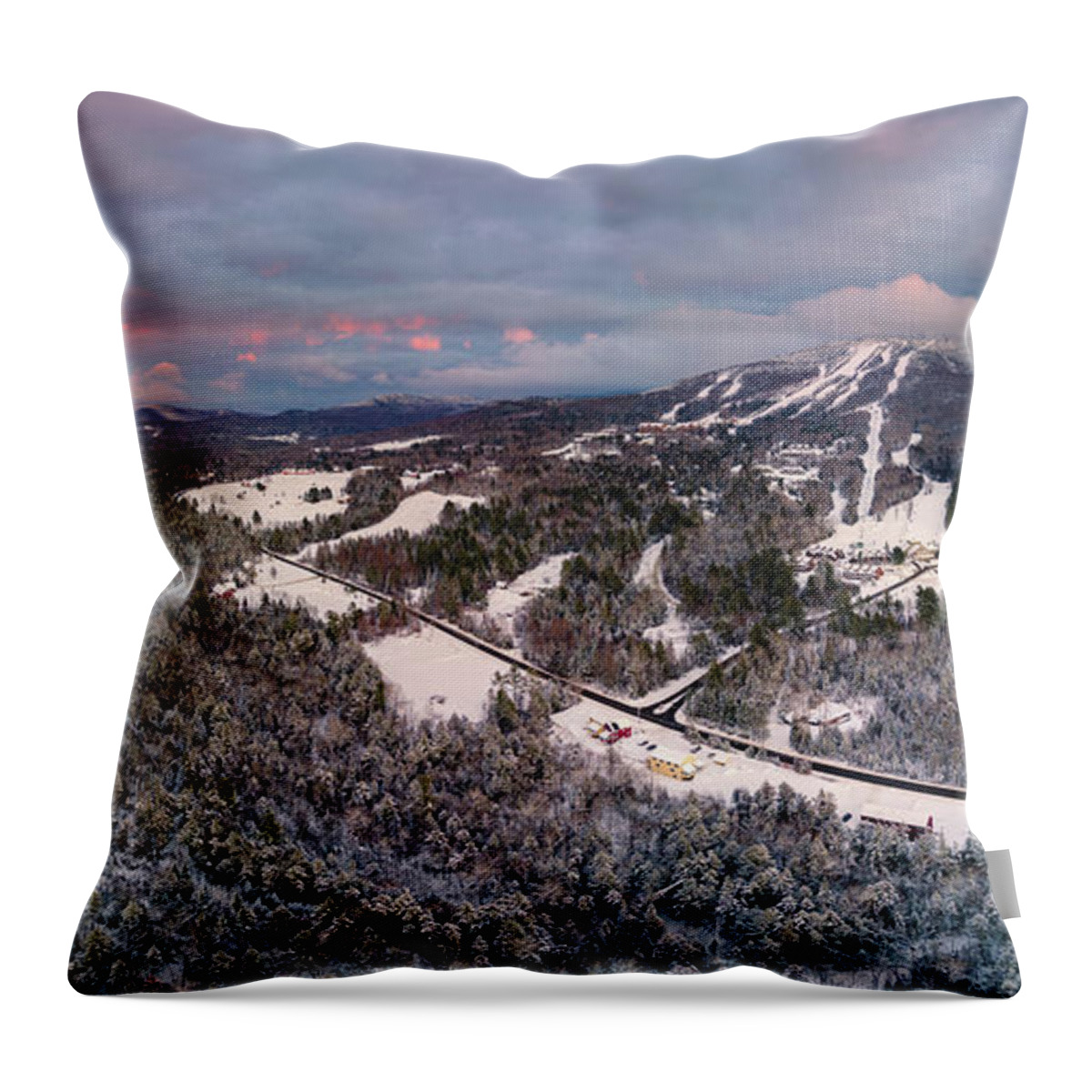 2021 Throw Pillow featuring the photograph Burke Mountain, VT at Sunset by John Rowe