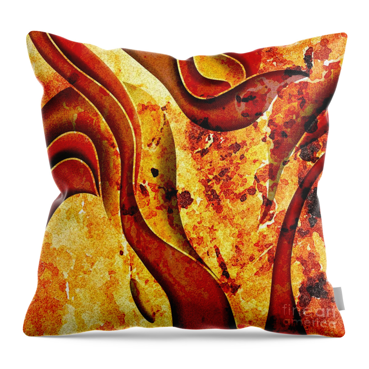 Fire Throw Pillow featuring the painting Burning hell by Patricia Piotrak