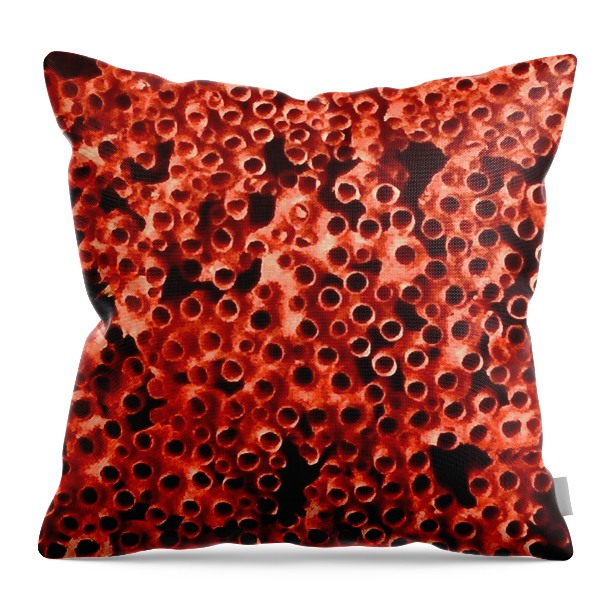 Red Throw Pillow featuring the photograph Burst Bubbles by Kerry Obrist