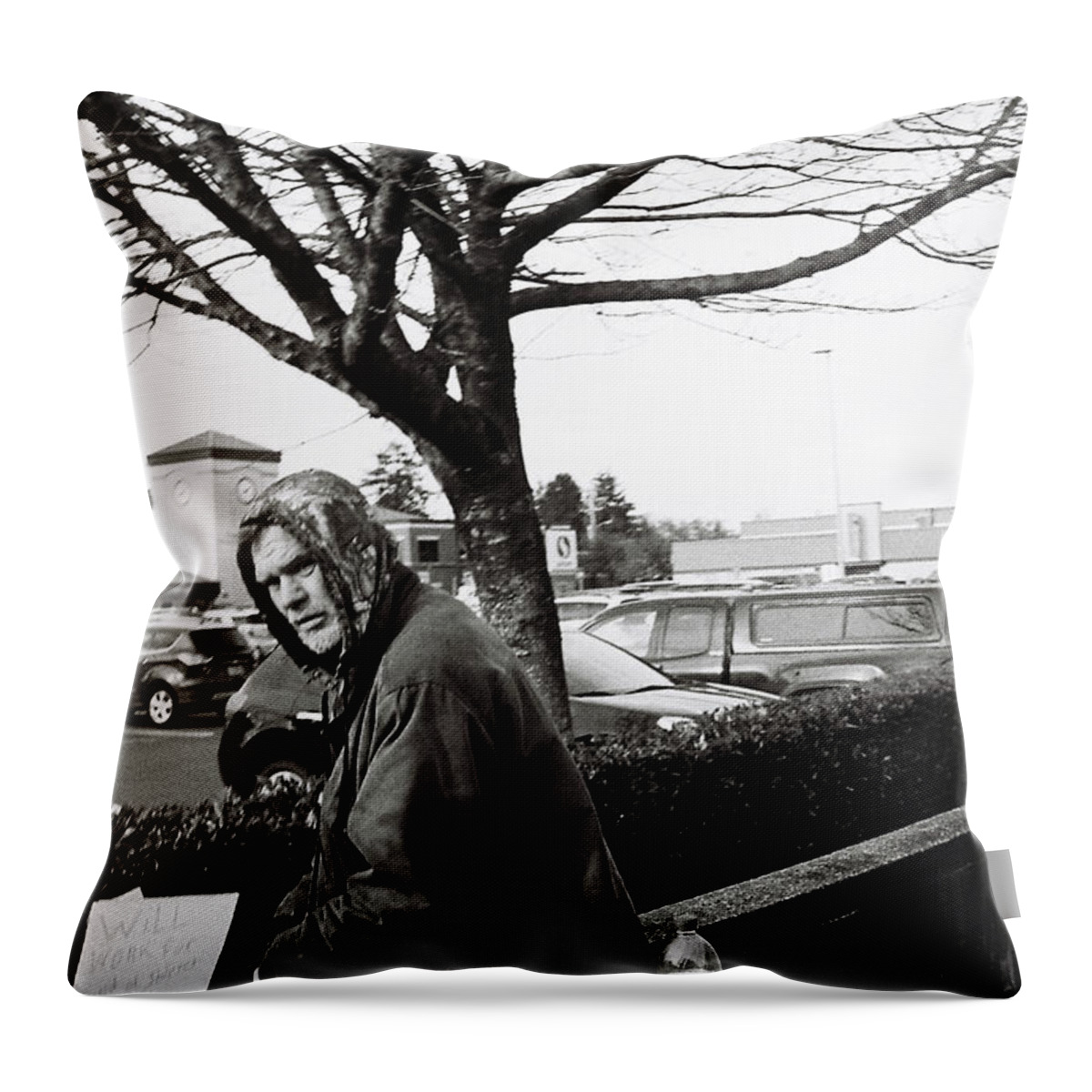 Street Photography Throw Pillow featuring the photograph Business as Usual by Chriss Pagani