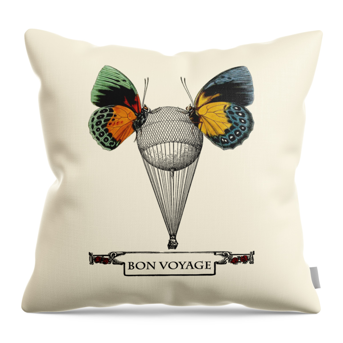 Butterfly Throw Pillow featuring the digital art Butterfly Balloon by Madame Memento