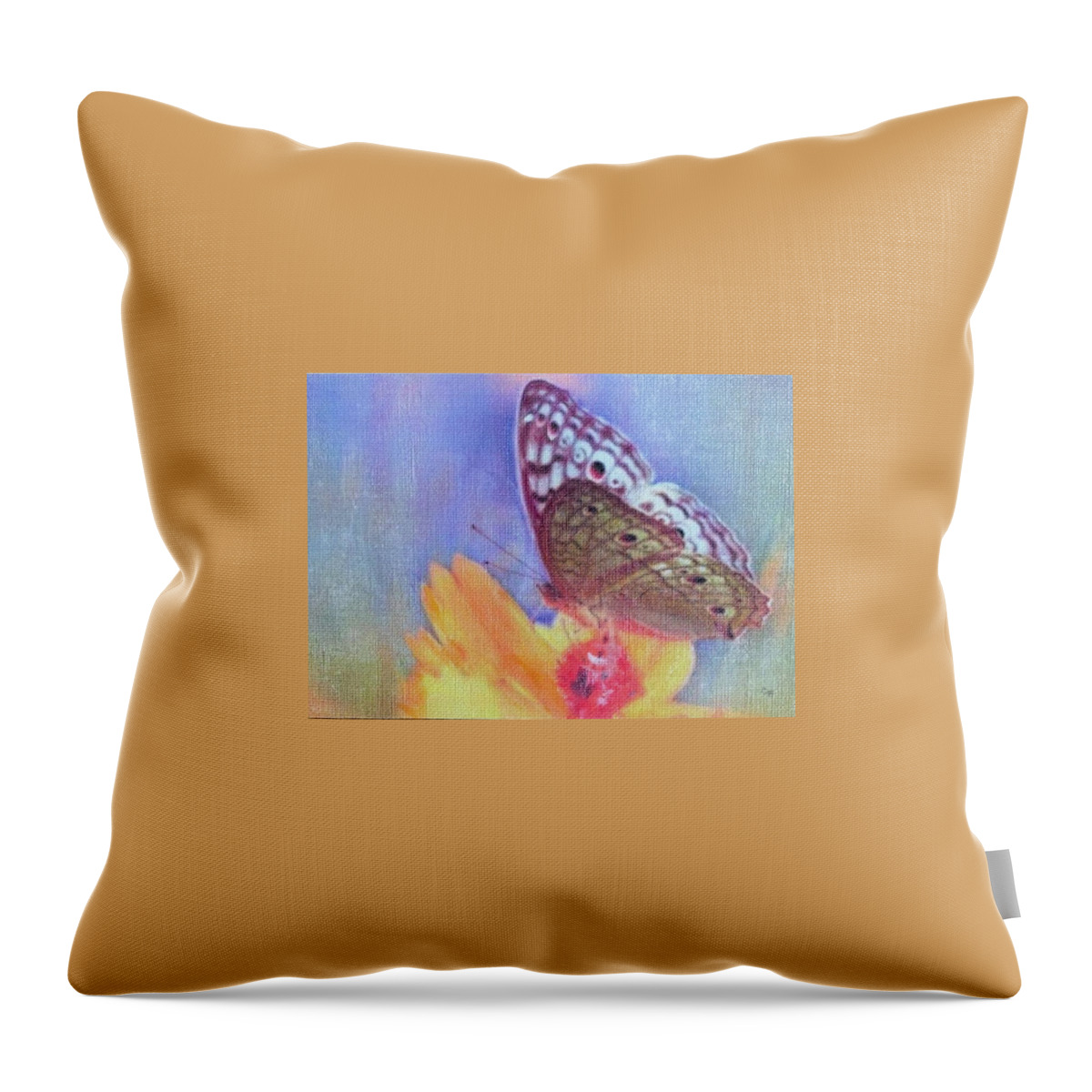 Butterfly Throw Pillow featuring the painting Butterfly Kisses by Cara Frafjord