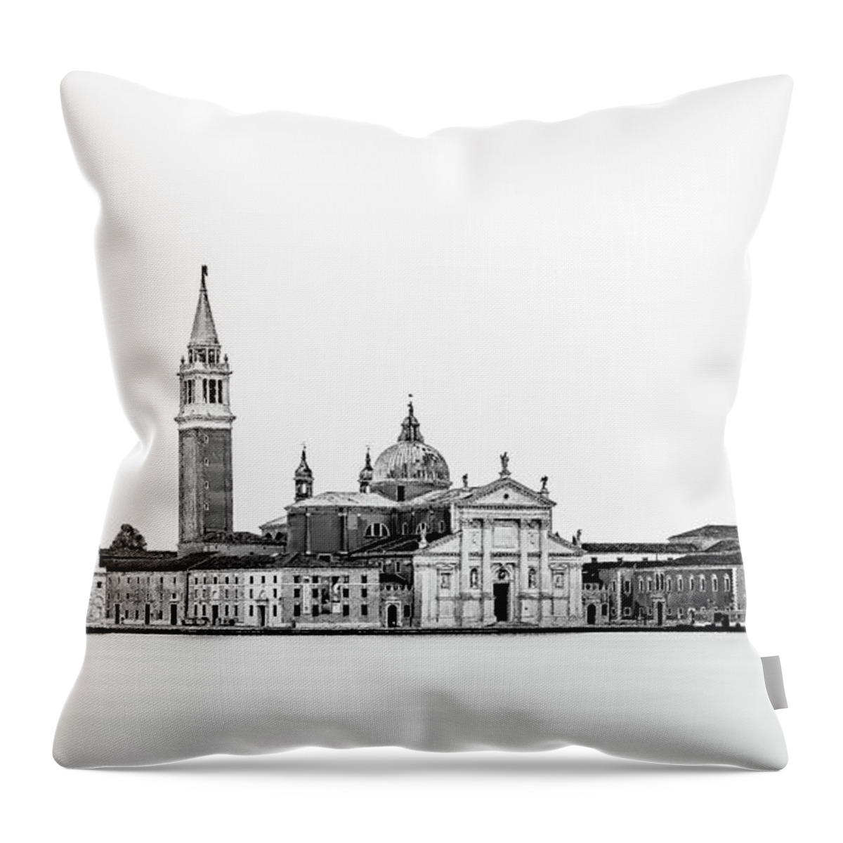 Creative Photography Throw Pillow featuring the photograph BW View of San Giorgio Maggiore by David Downs