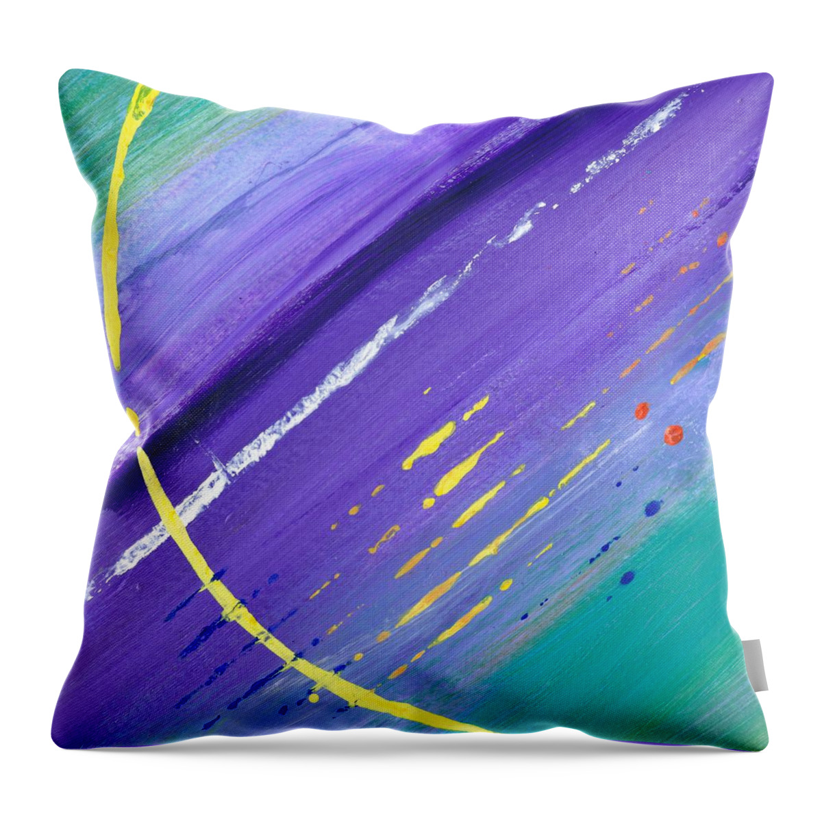 Abstracts Throw Pillow featuring the painting Listening by Bill Tomsa