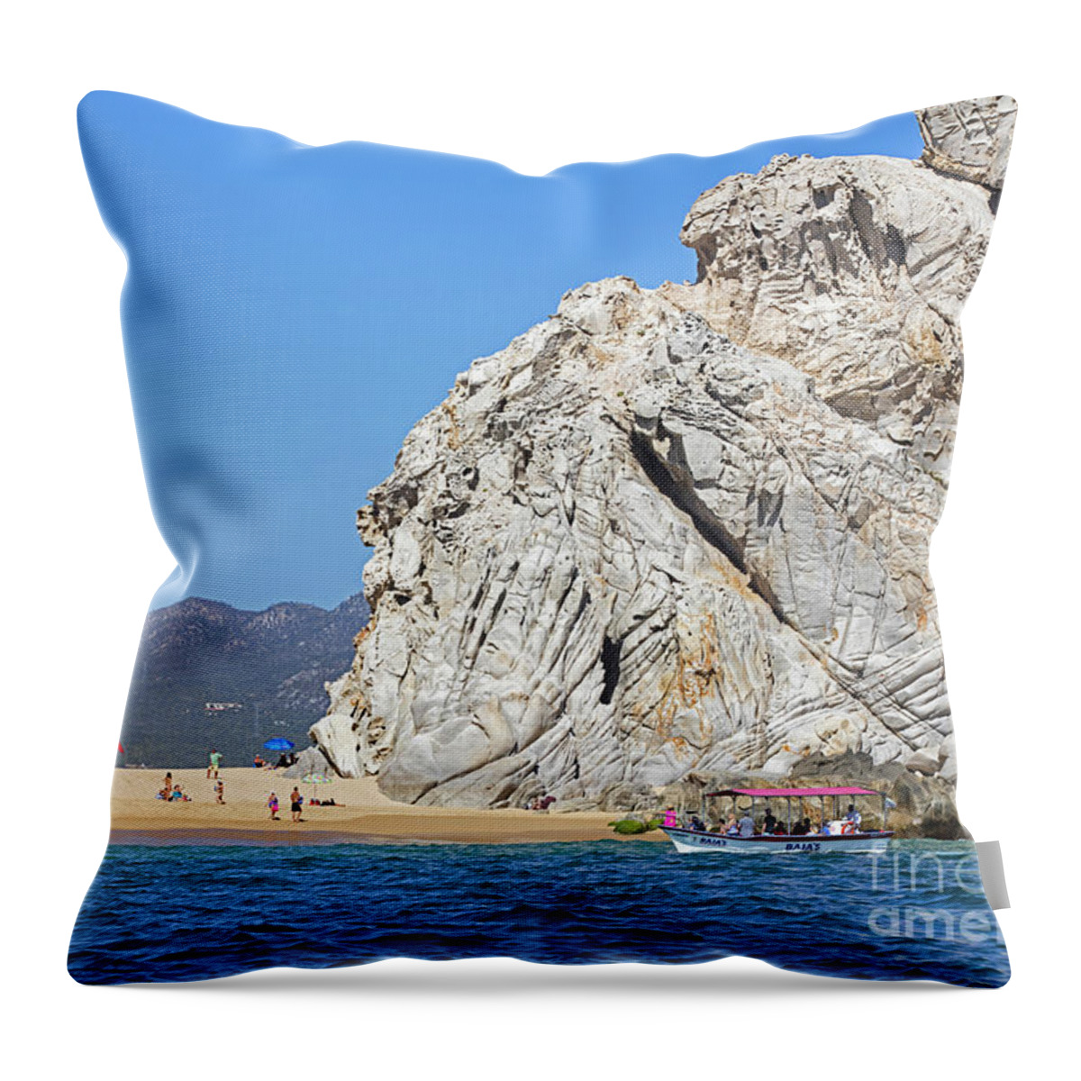 Tourist Boat Throw Pillow featuring the photograph Cabo San Lucas at Baja California Sur, Mexico by Arterra Picture Library